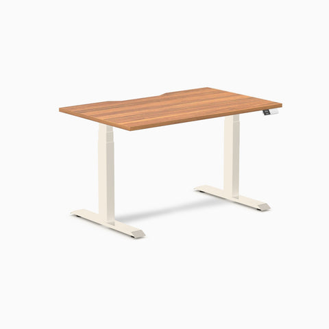 Desky Dual Scalloped Melamine Sit Stand Desk - Prime Oak / 1200x750mm / Wheat