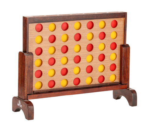 Jenjo Games Mini Four in a Row Hardwood Indoor/Outdoor Board Game