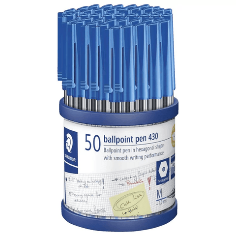 Staedtler 430 Stick Ballpen Medium (Blue) [Cup 50]