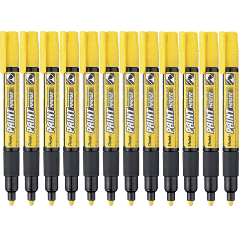 Pentel MMP20 Box 12 Paint Marker Medium Bullet Point (Yellow)