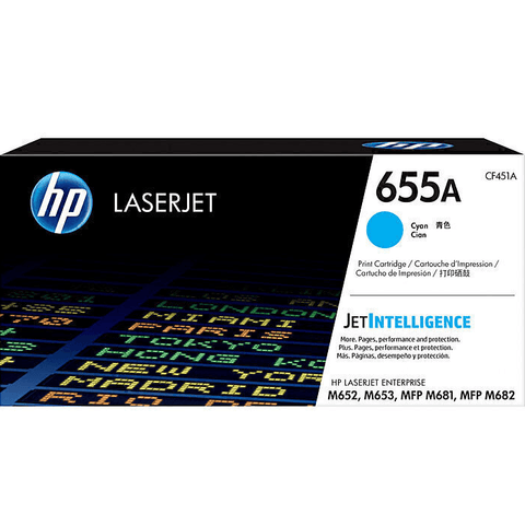 HP 655A Toner Ink Cartridge Cyan CF451A Genuine LaserJet
