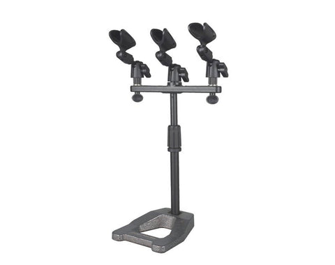 Precision Audio  Triple Desk Mic Stand Sturdy Metal Base Guitar Drums Recording