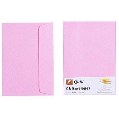 Quill C6 Coloured Envelopes Pack 25 (Musk)