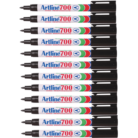 Artline 700 Permanent Marker 0.7mm Bullet Tip (Black) [Box 12]