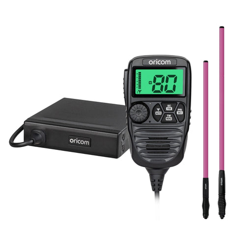 Oricom UHF182XP UHF CB Radio with Dual Antennas: ANU316 4.5dBi + ANU806 6.5dBi UHF CB Antennas (UHF182XPNK)