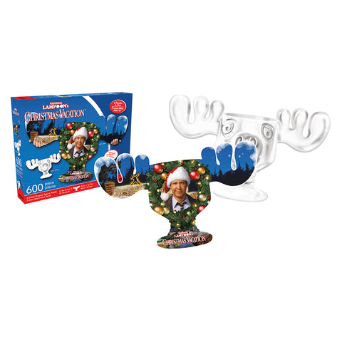 Aquarius 600pc Christmas Vacation Moose Mug & Collage 2-Side Jigsaw Puzzle 14y+