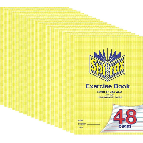 Spirax 56205 19 Pack Exercise Book Ruled Year 3/4 QLD 12mm 48 Page (A4)