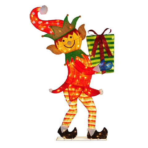 Christabelle 1.2m Christmas Elf Display Indoor Outdoor with LED Lights