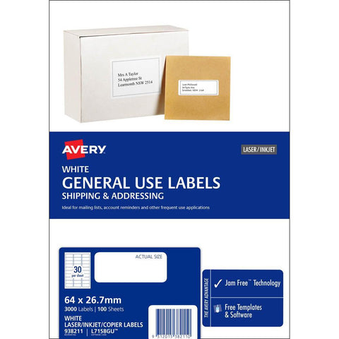 Avery 938211 General Use Labels (100 Pack)