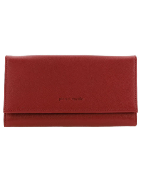 Pierre Cardin Women's Rustic Leather Protected RFID Wallet 19cm Red