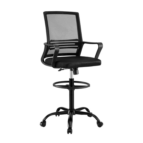 Artiss Office Chair Drafting Chairs Stool Computer Desk Studios Mesh (Black)