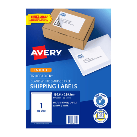 Avery TrueBlock Shipping Labels A4 Pack 50