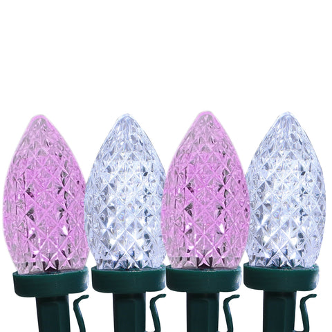 Lexi Lighting C9 Pinecone 50 LED String Lights - Pink/White