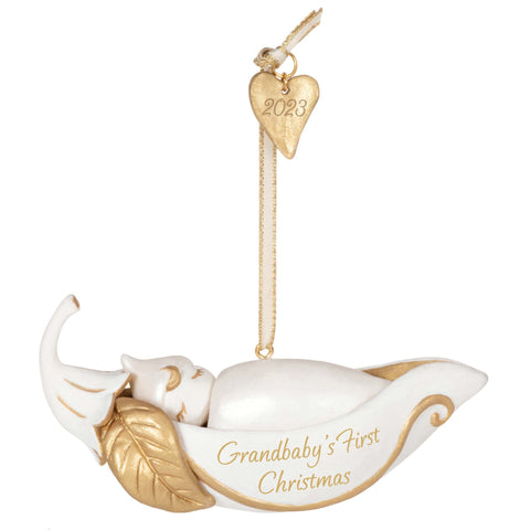 Grandbaby's First Christmas Pea in a Pod Porcelain - Hallmark Keepsake Christmas Ornament
