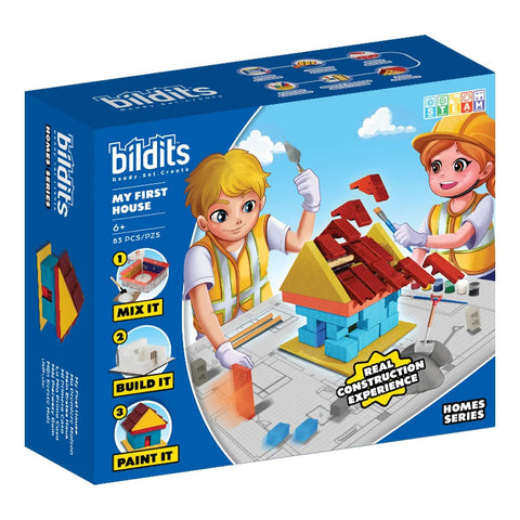 Bildits 83pc My First House Building Kit Real Materials Kids 6-8y+