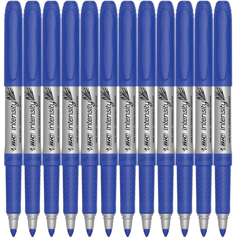 BIC Intensity Permanent Marker Fine Tip 1.1mm Blue Box 12