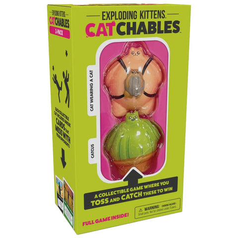 Exploding Kittens Catchables 2 Cat Wearing A Cat & Cactus Party Game