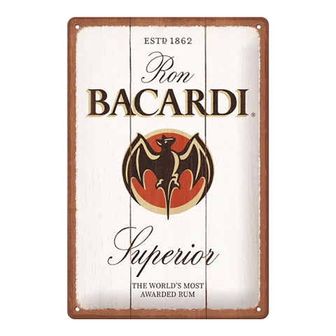 Nostalgic-Art 20x30cm Medium Sign Plaque Bacardi Superior - White