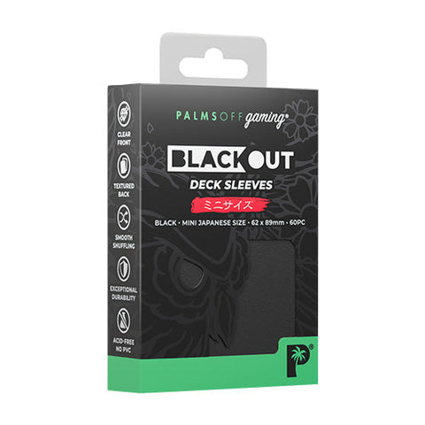Palms Off Gaming Palms Off Japanese 60pc Blackout Deck Sleeves - Black