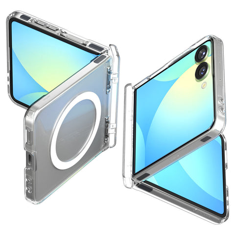 Spigen Samsung Galaxy Z Flip 7 Ultra Hybrid Pro (MagFit) Case - Clear Case / White Ring