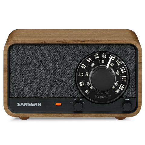 Sangean WR-8 AM/FM/BT Wooden Cabinet Radio - Vintage Walnut