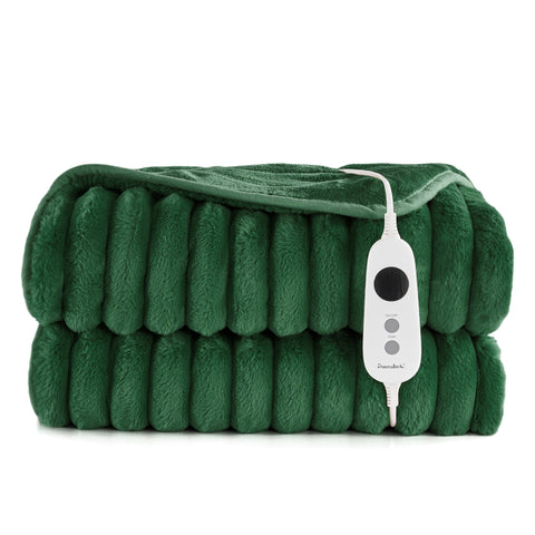 Dreamaker Embossed Fleece Electric Throw - Emerald Green