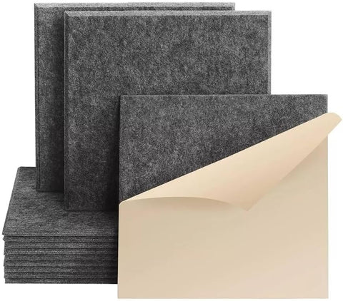 iDEER LIFE 12-Piece Acoustic Foam Sound Absorbing Panels (Dark Grey)