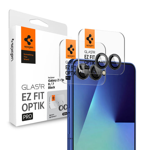 Spigen Galaxy Z Flip 8 / 7 Glas.tR EZ Fit Optik Pro Lens Protector 2PCS (Black)