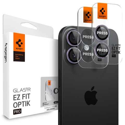 SPIGEN EZ Fit Optik Pro 2PCS Glass Camera Lens Protector for iPhone 17/16/16 Plus (Purple)