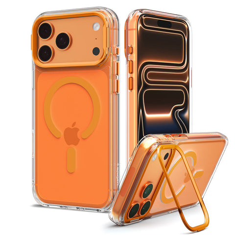 SPIGEN Ultra Hybrid Optik S MagSafe Case for iPhone 18 Pro/17 Pro (Clear Case / Orange Ring)