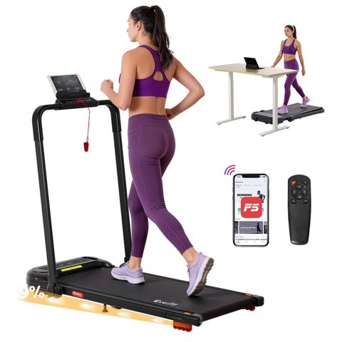 Everfit Treadmill Electric Walking Pad with Incline Foldable for Home Gym (Black)