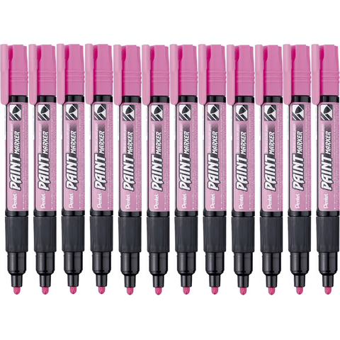 Pentel MMP20 Box 12 Paint Marker Medium Bullet Point (Pink)