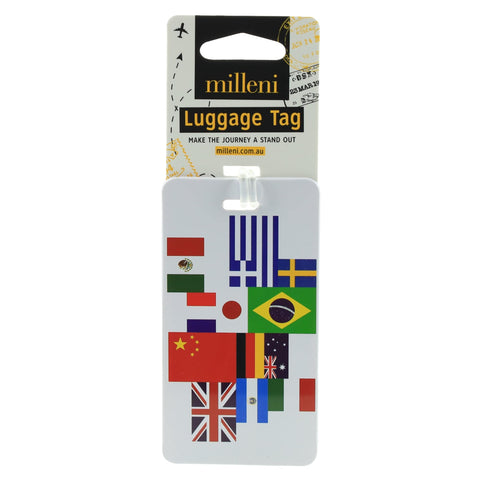 Milleni Flexible Travel Luggage Tag with Loop Strap (Flags)