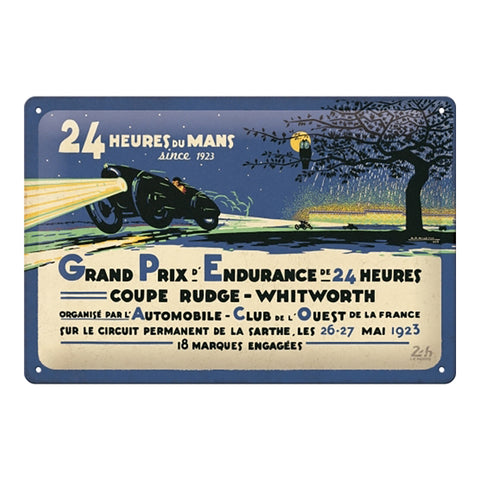 Nostalgic-Art 20x30cm Medium Metal Sign Plaque 24h Le Mans First Race 1923