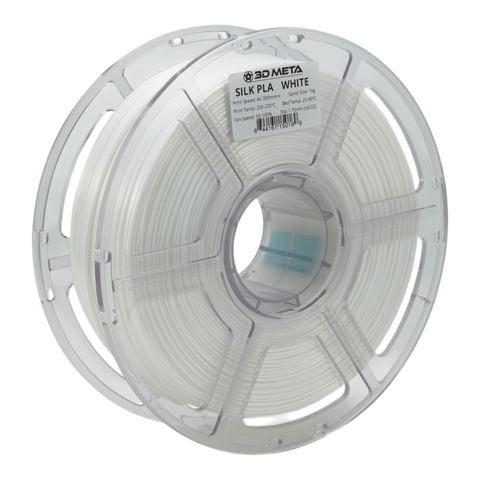 3D META Silk PLA 3D Printing Filament - White
