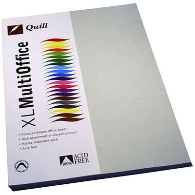 Quill Coloured A4 Copy Paper 80Gsm Pack 100 Sheets (Grey)