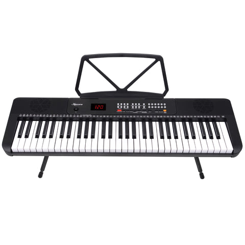 Karrera 61-Key Electronic Piano Keyboard with Stand - Black