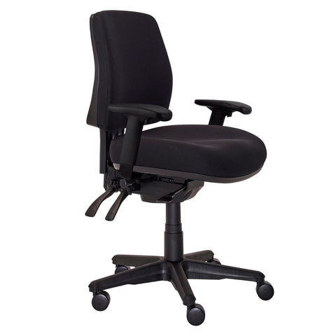 Buro Roma 3 Lever Mid Back With Seat Slide With Arms Black