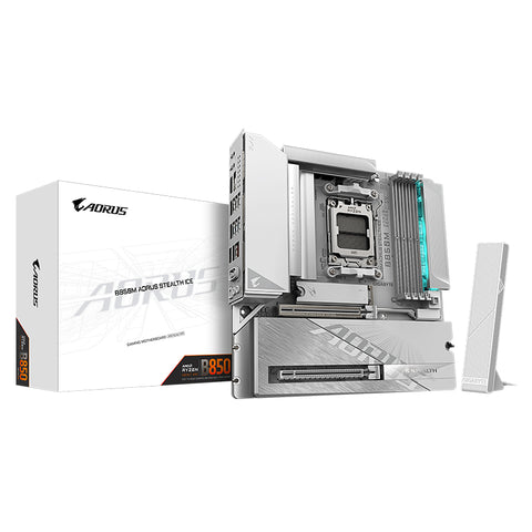 Gigabyte B850M Aorus Stealth Ice AM5 Micro ATX Motherboard (B850M AORUS STEALTH ICE)