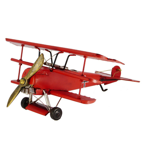 Boyle Metal Ornament Home Decor Collectible Baron Plane 37.5x39x14.5cm (Red)