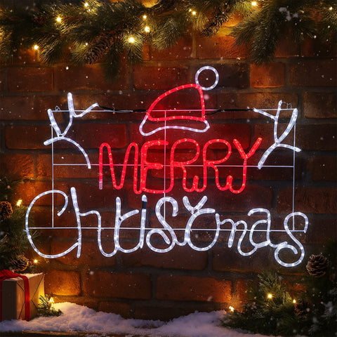 Lexi Lighting 1.2m Merry Christmas Rope Light Silhouette