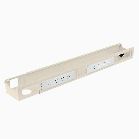 Desky Integrated Cable & Data Channel 8-Plug Wheat