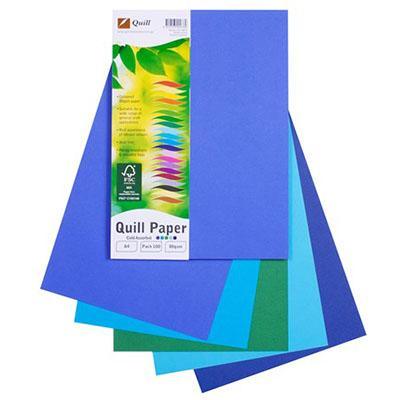 Quill Coloured A4 Copy Paper 80Gsm Pack 100 Sheets (Cold Assorted)