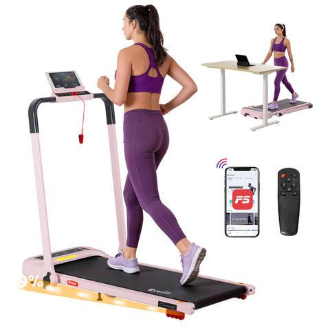 Everfit Treadmill Electric Walking Pad with Incline Foldable for Home Gym (Pink)