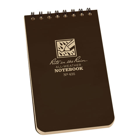 Rite In The Rain Top Spiral 3 X 5 Polydura Notebook - Universal  - Brown
