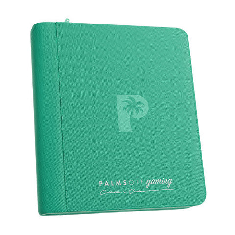 Palms Off Gaming Collector's Series 4 Pocket Card Loader TOP LOADER Clear Zip Binder - Turquoise