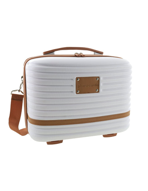 Pierre Cardin Hard-Shell Beauty Travel Suitcase w/Internal Zip 35cm White