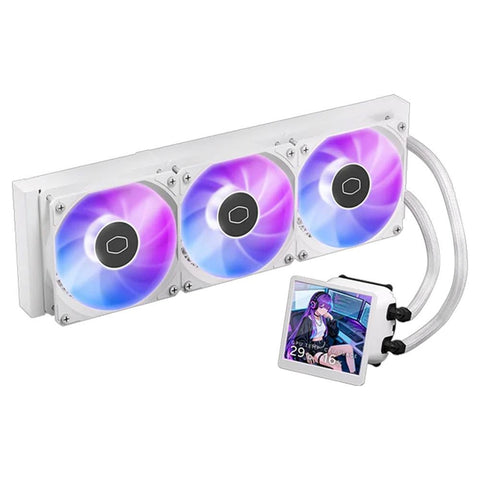 Cooler Master MasterLiquid Core LCD 360 4" ARGB AIO Liquid CPU Cooler - White