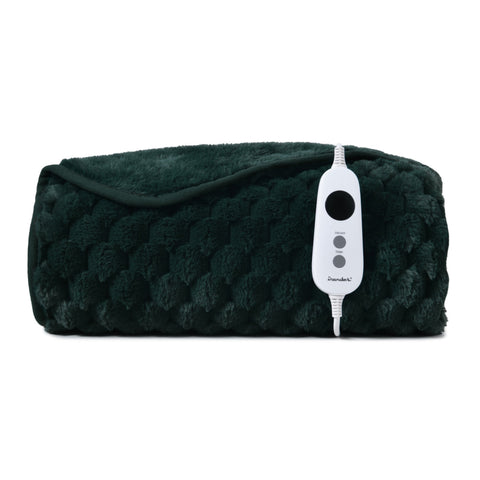 Dreamaker Emmett Textured Faux Fur Heated Throw [130x160cm] (Deep Teal)