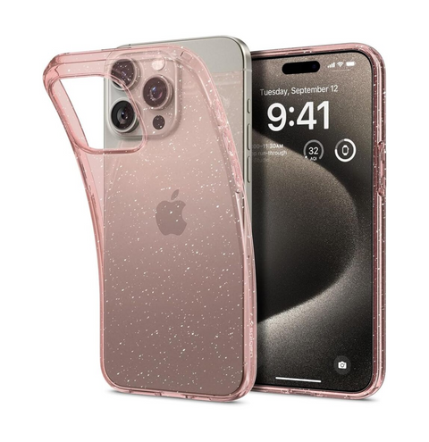 SPIGEN Liquid Crystal Glitter Case for iPhone 15 Pro Max (Rose Quartz)